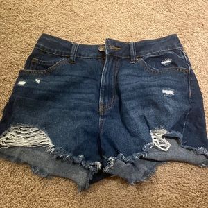 Blue ripped Jean shorts